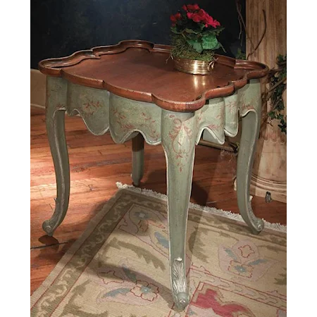 Andorra Square End Table with Decorative Painting